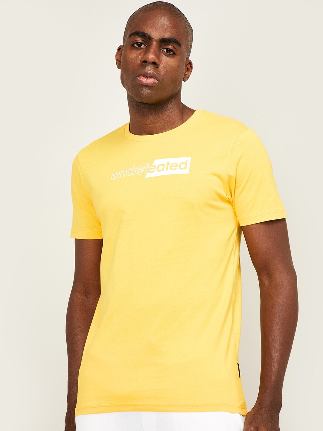 

Kappa Men Yellow Printed Round Neck T-shirt