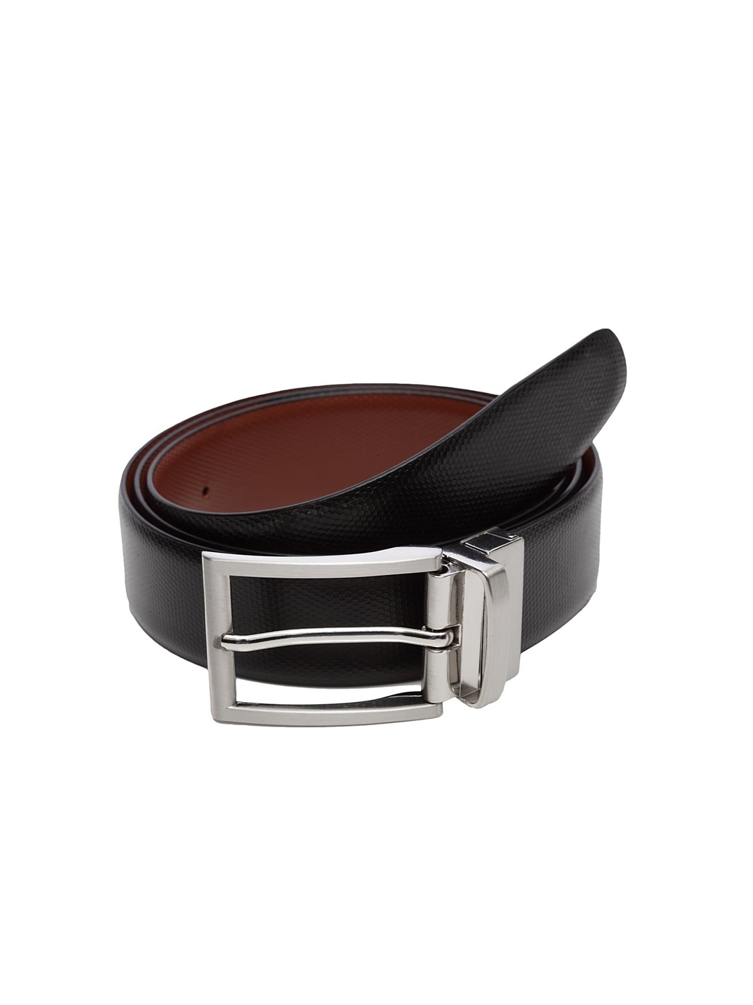

WELBAWT Men Black & Brown Solid Leather Reversible Slim Belt