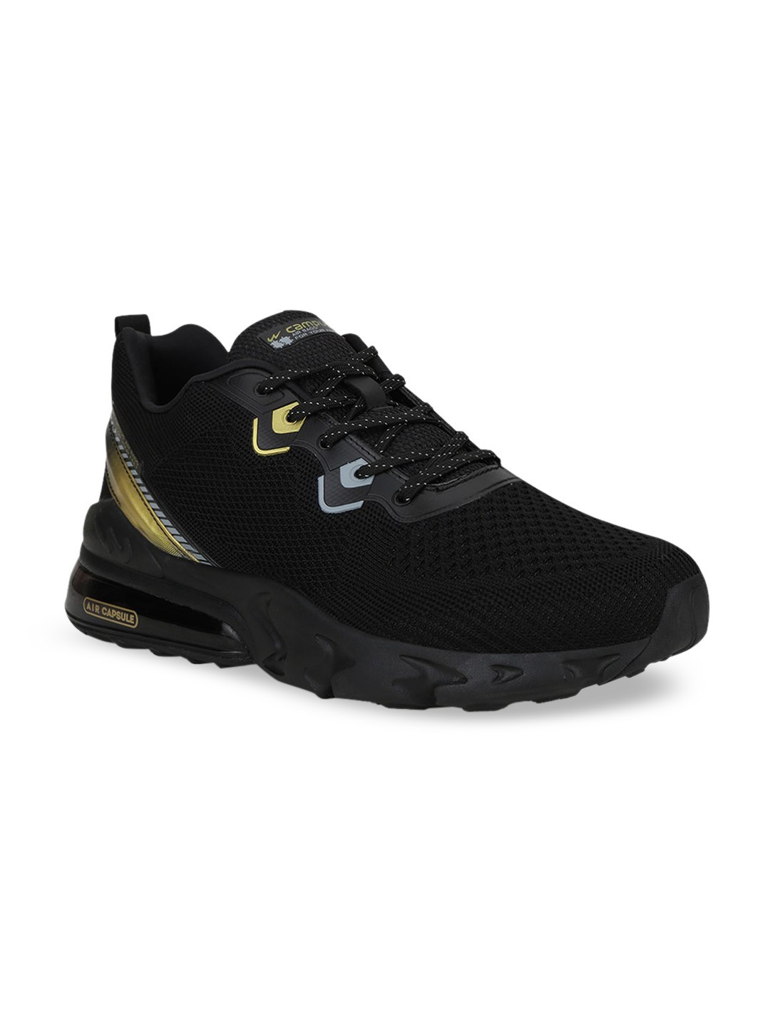 

Campus Men Black Mesh Running Shoes