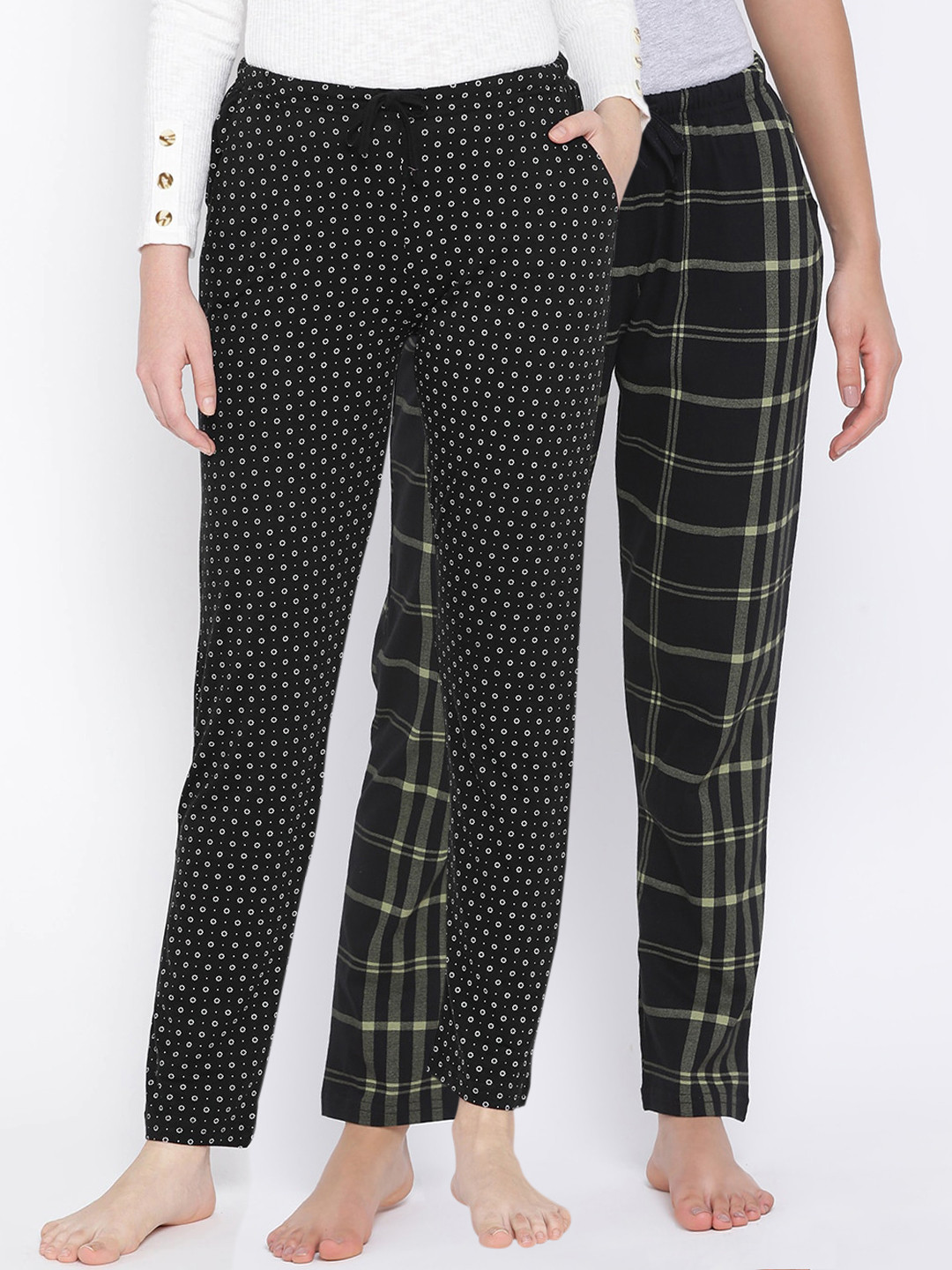 

Kanvin Women Pack of 2 Printed Lounge Pants, Black