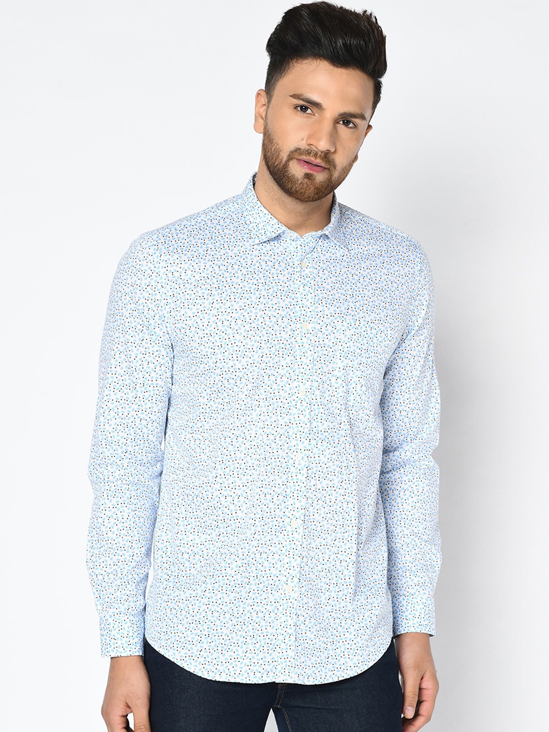 

Blackberrys Men White India Slim Fit Printed Casual Shirt