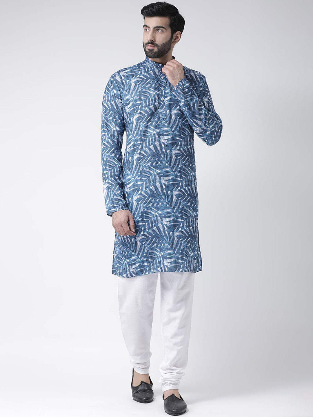 

Hangup Men blue ethnic motifs printed kurta