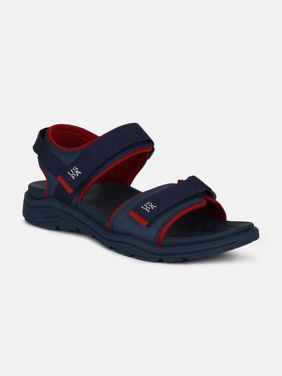 

U.S. Polo Assn. Men Navy Blue & Red Textured Sports Sandals