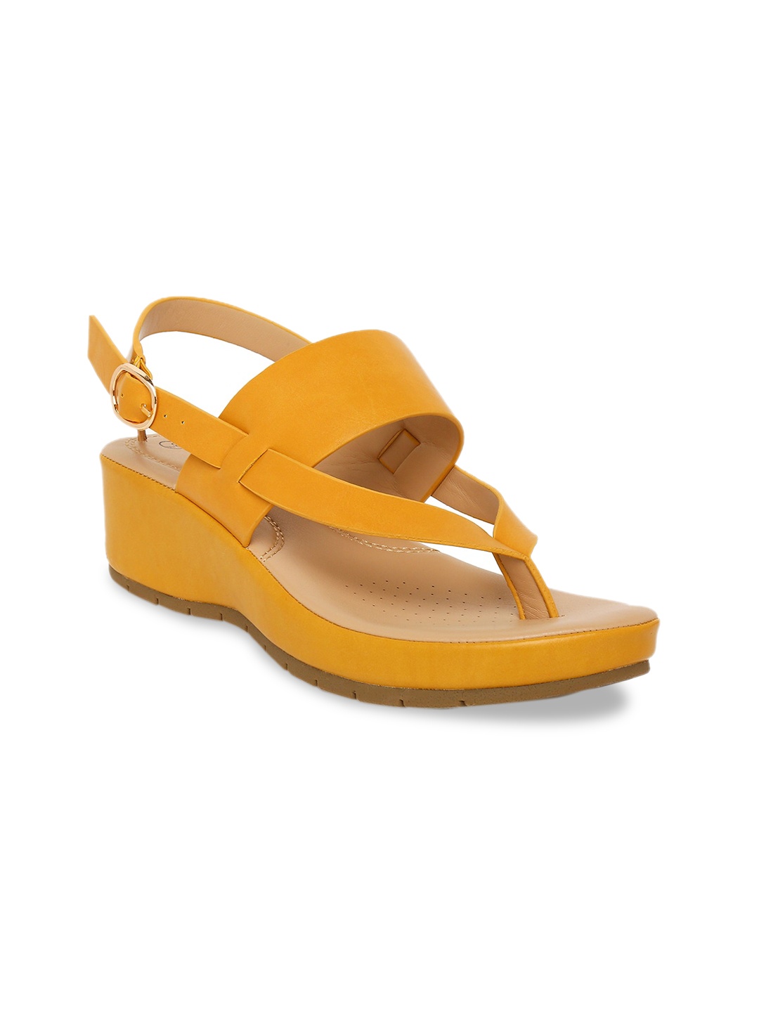 

Forever Glam by Pantaloons Women Mustard Yellow Solid Wedges