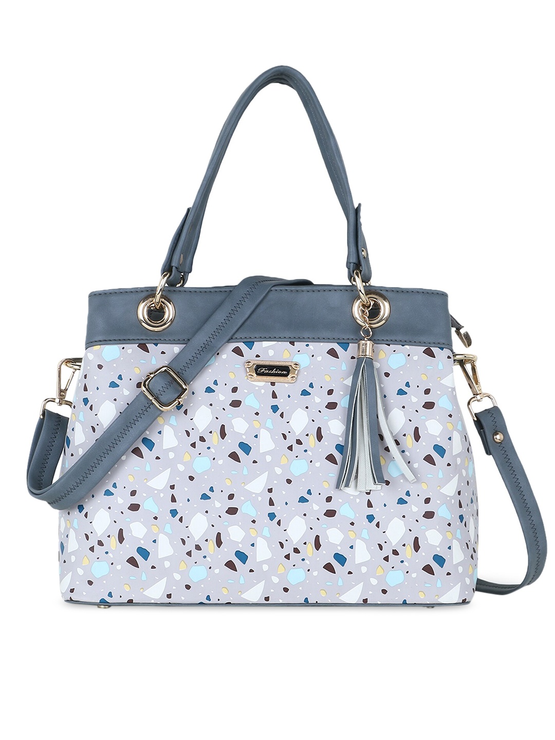 

WOMEN MARKS Grey Printed Handheld Bag