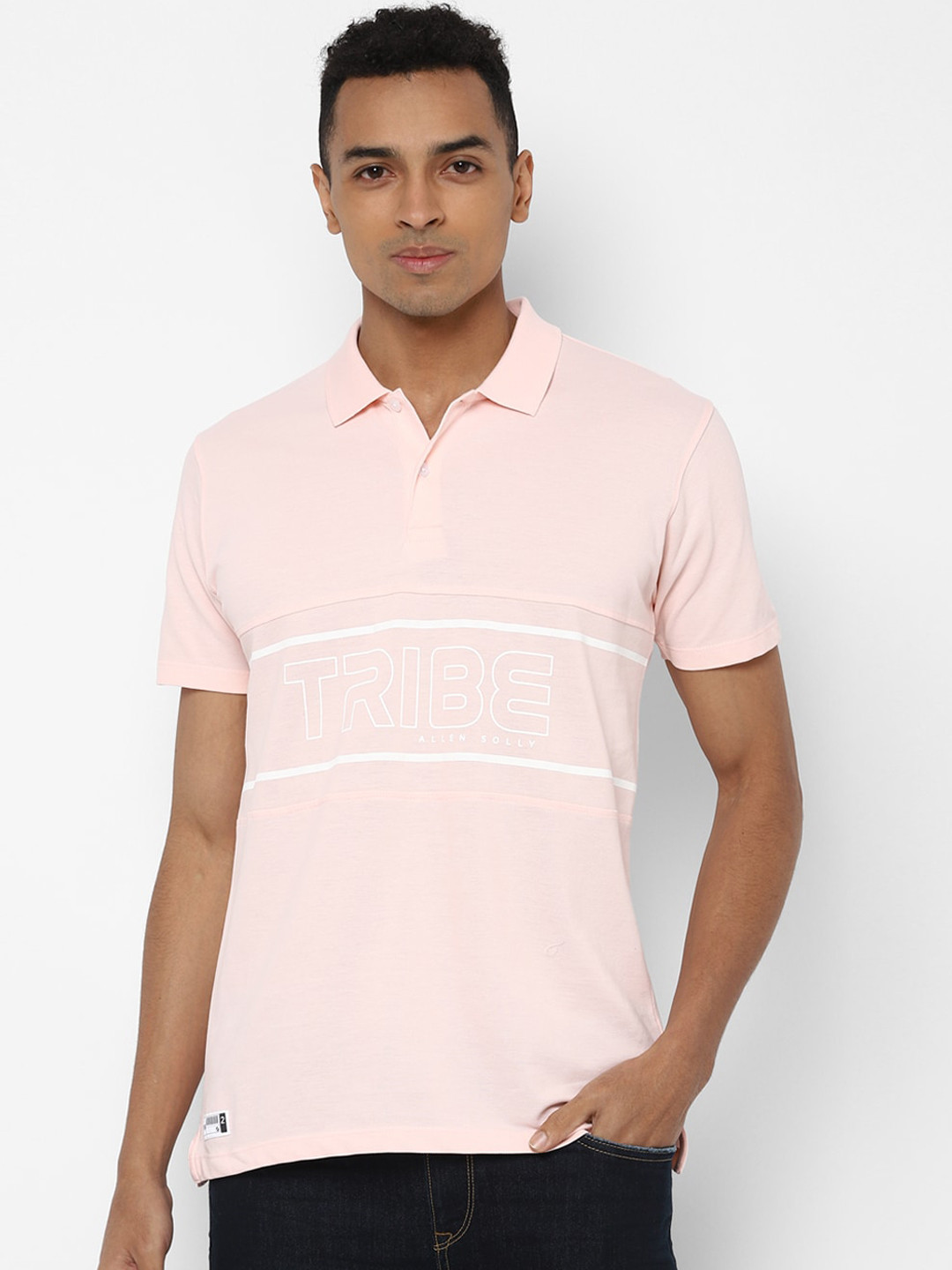 

Allen Solly Tribe Men Pink Printed Polo Collar T-shirt
