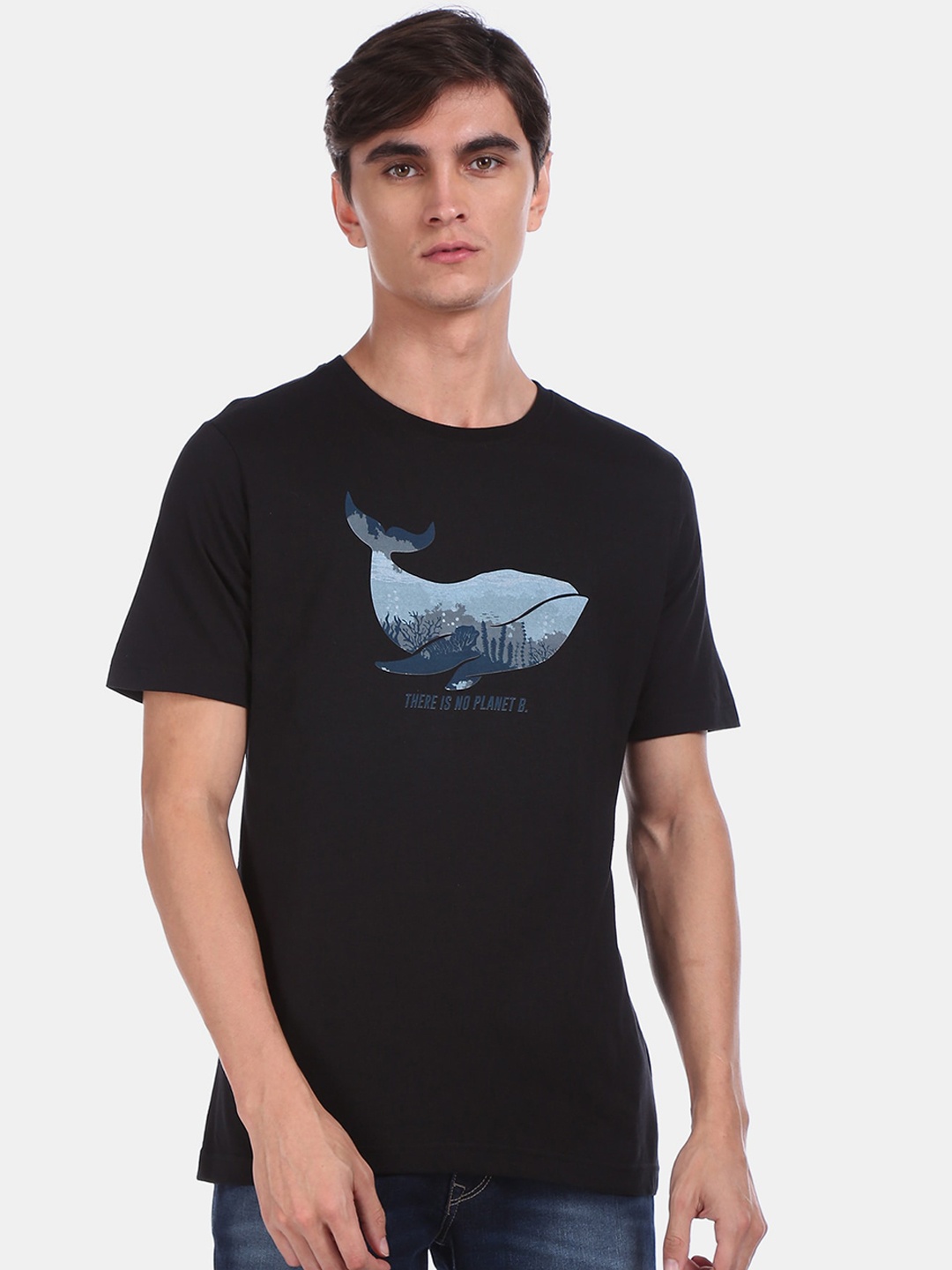 

Colt Men Black Printed Round Neck T-shirt