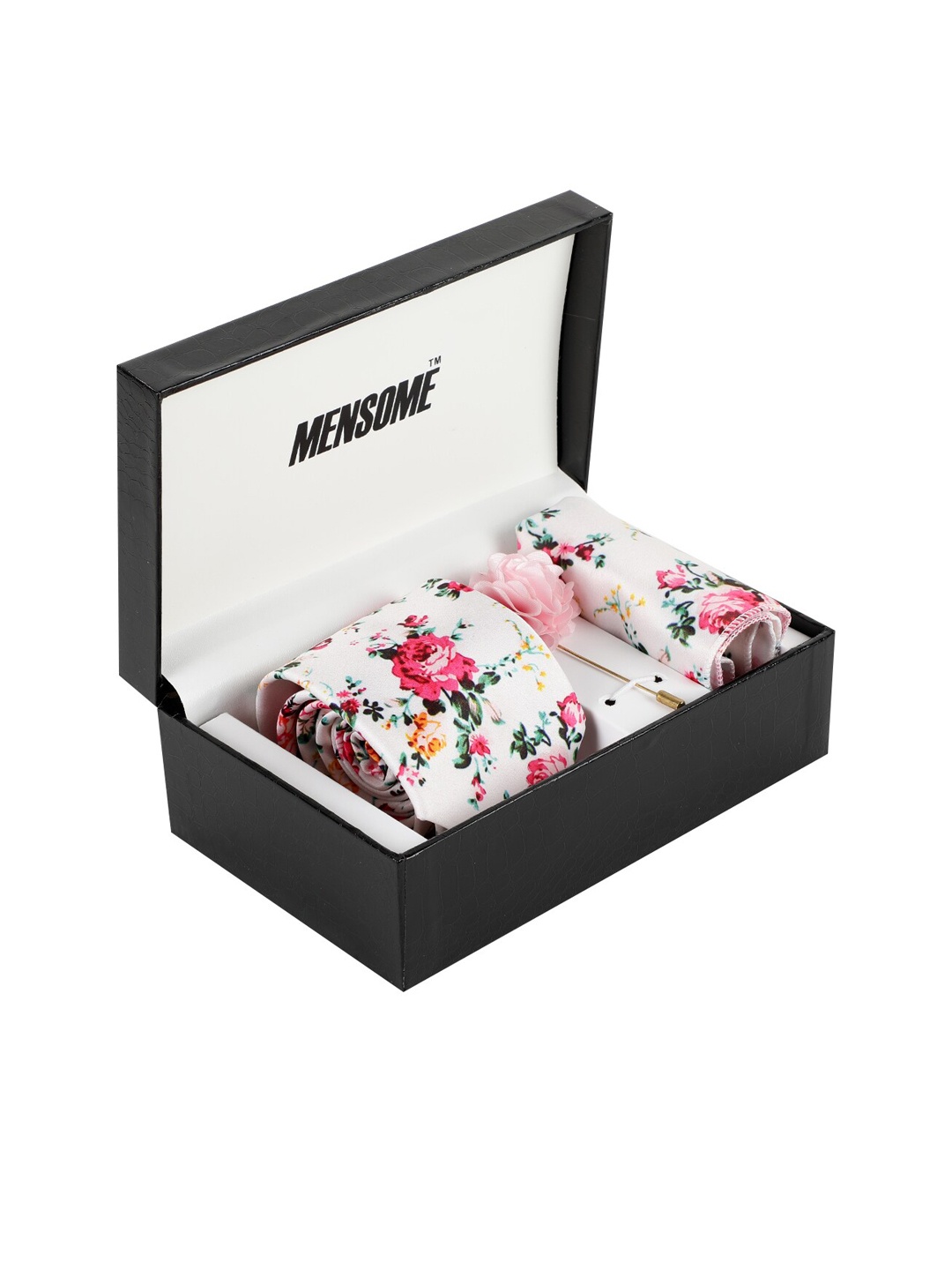 

MENSOME Men White & Pink Accessory Gift Set