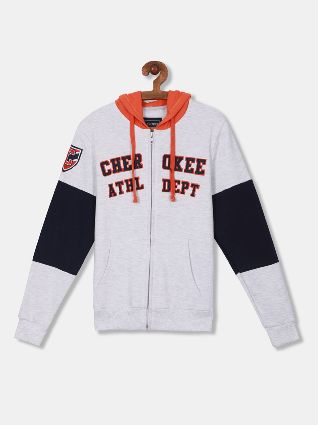 

Cherokee Boys Grey Printed Hooded Sweatshirt
