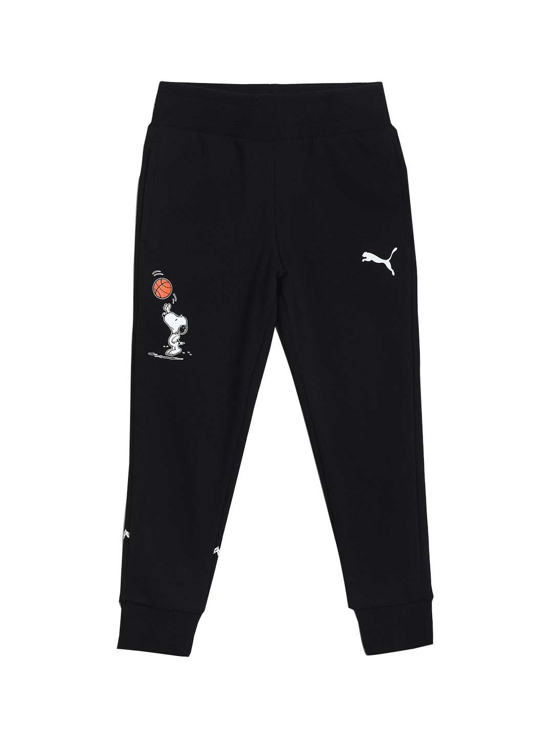 

Puma Girls Black Snoopy Printed Slim-Fit Joggers
