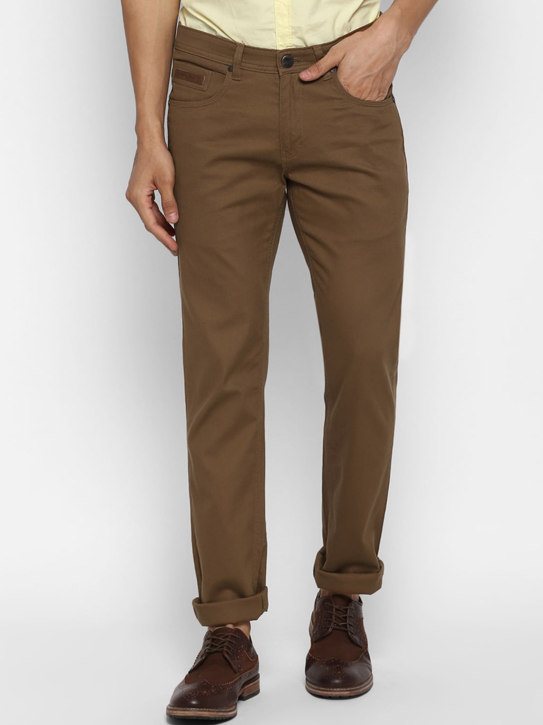 

Cantabil Men Khaki Straight Fit Solid Chinos