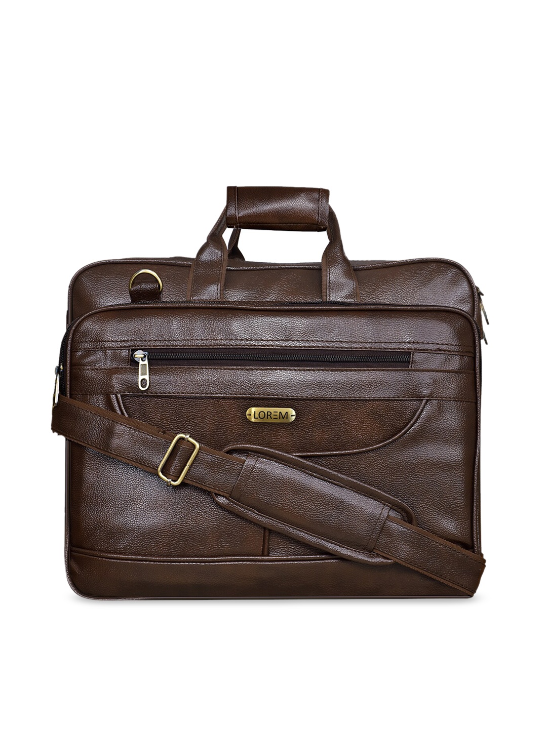 

LOREM Unisex Coffee Brown Textured 16" Laptop Bag