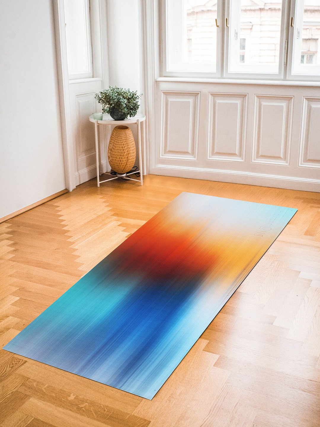 OBSESSIONS Blue & Orange Printed Reversible Yoga Mat