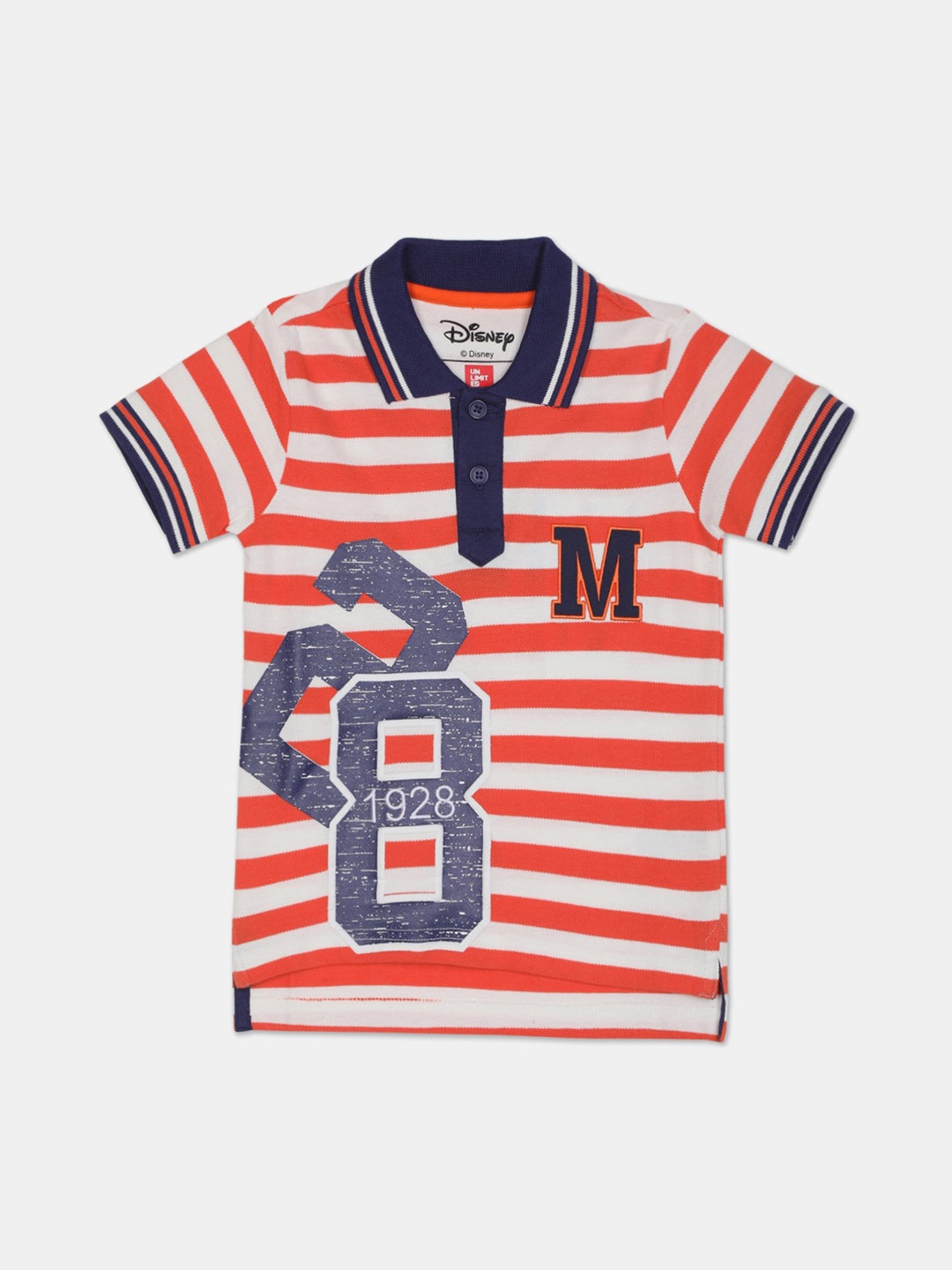 

Colt Boys Orange & White Striped Polo Collar T-shirt