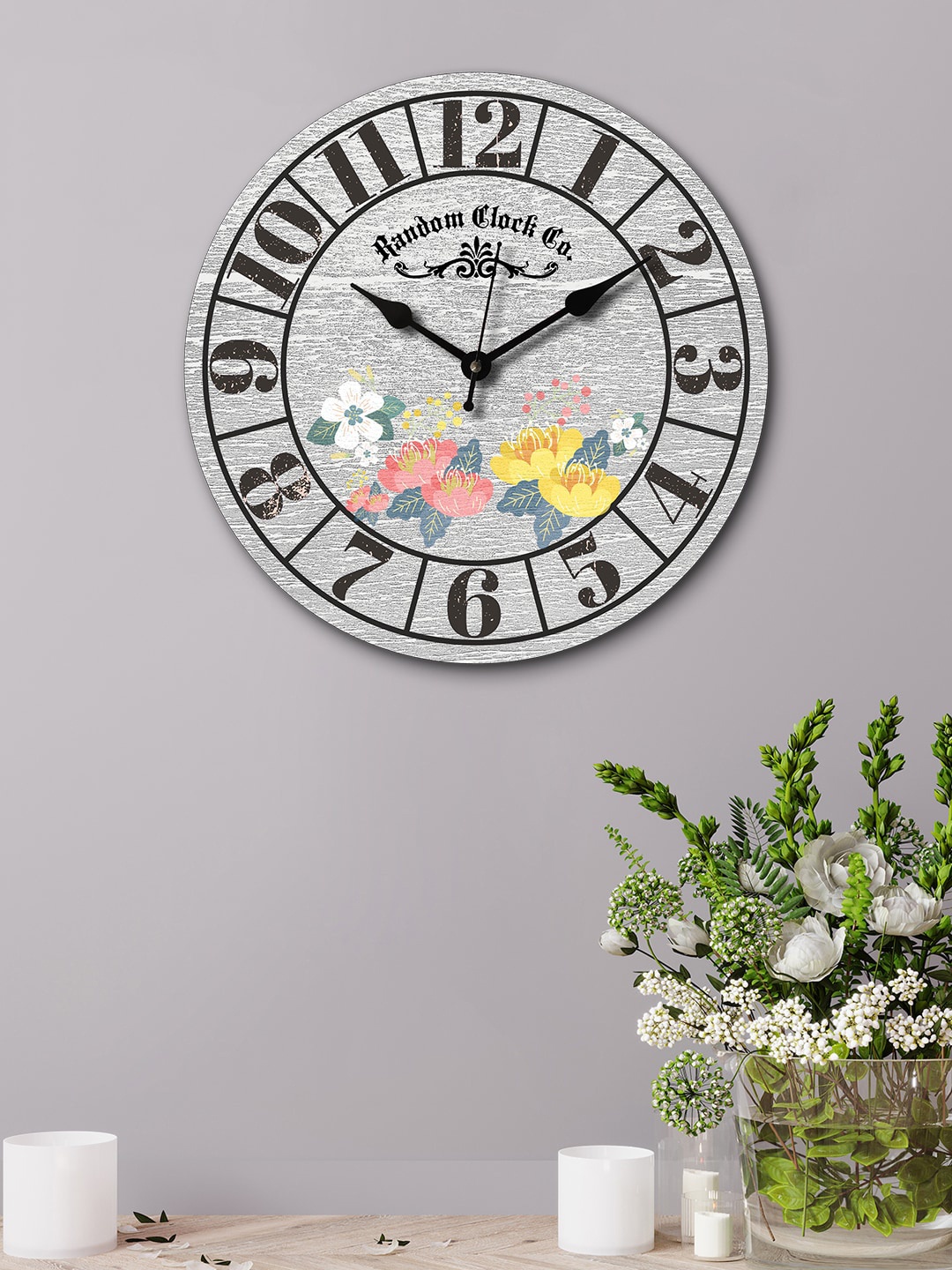 

RANDOM Grey Round Printed 29.2 cm Analogue Wall Clock