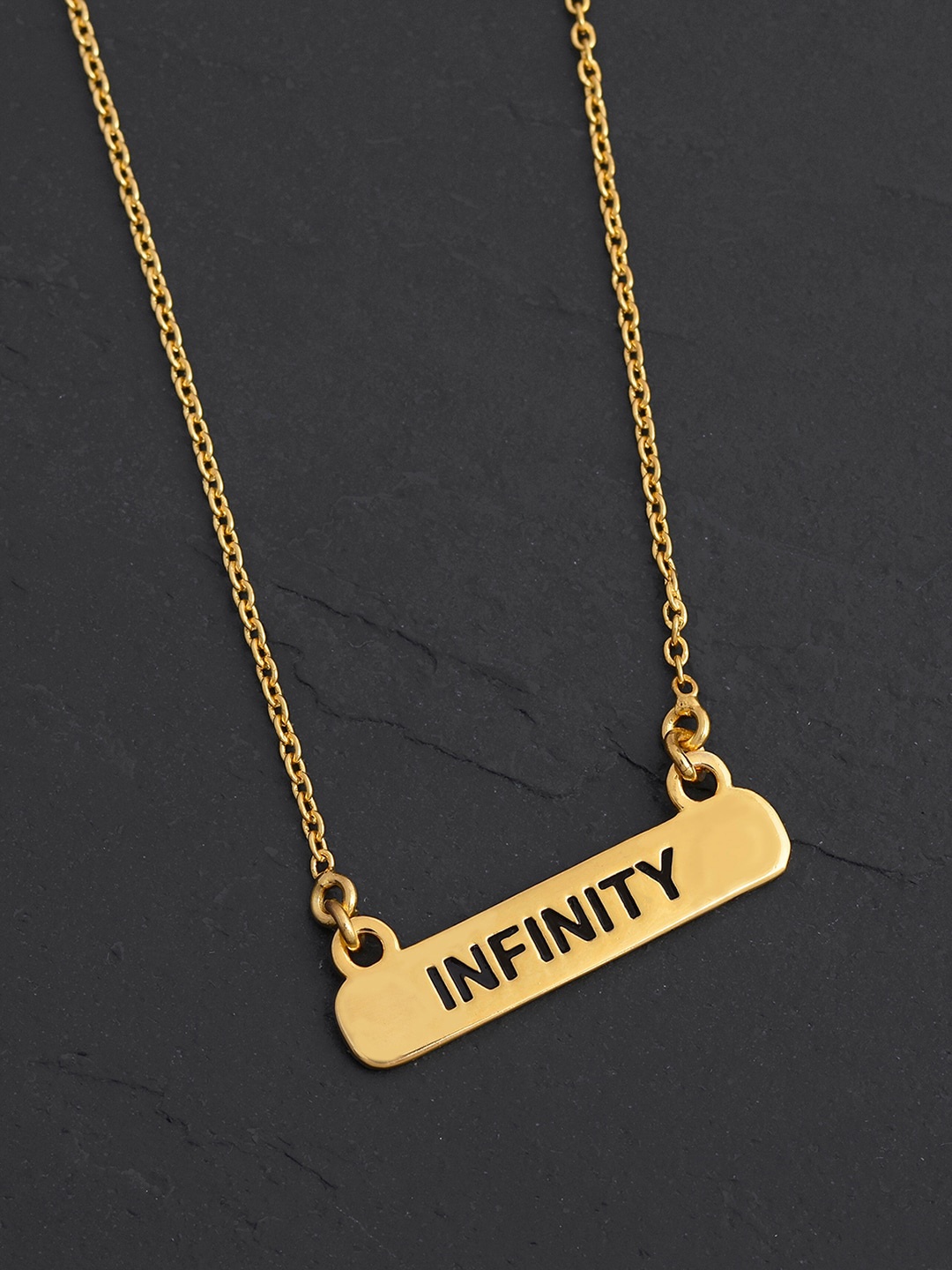 Tistabene 18K Gold-Plated & Black Infinity Pendant With Chain