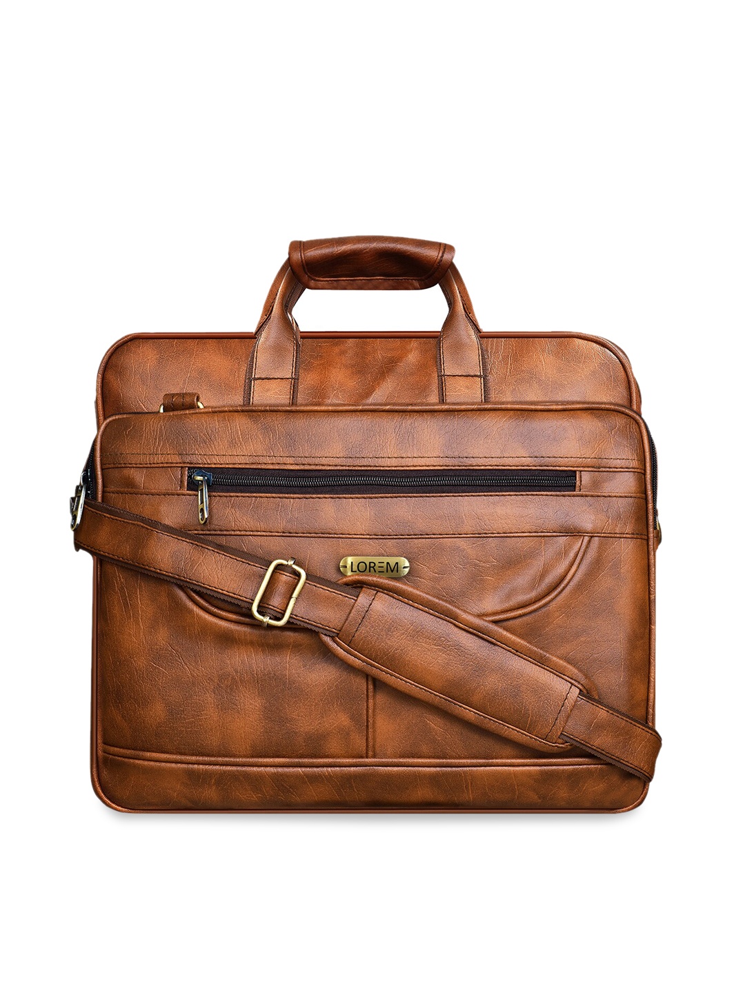 

LOREM Unisex Tan Textured Laptop Bag