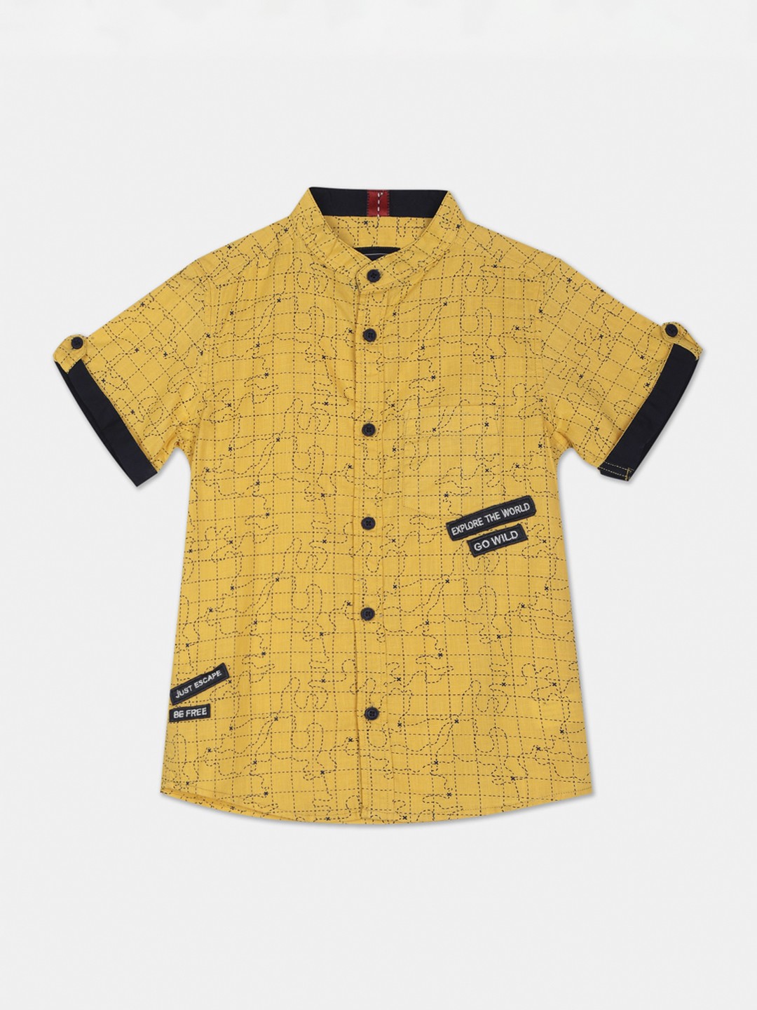 

Cherokee Boys Yellow Regular Fit Printed Casual Shirt