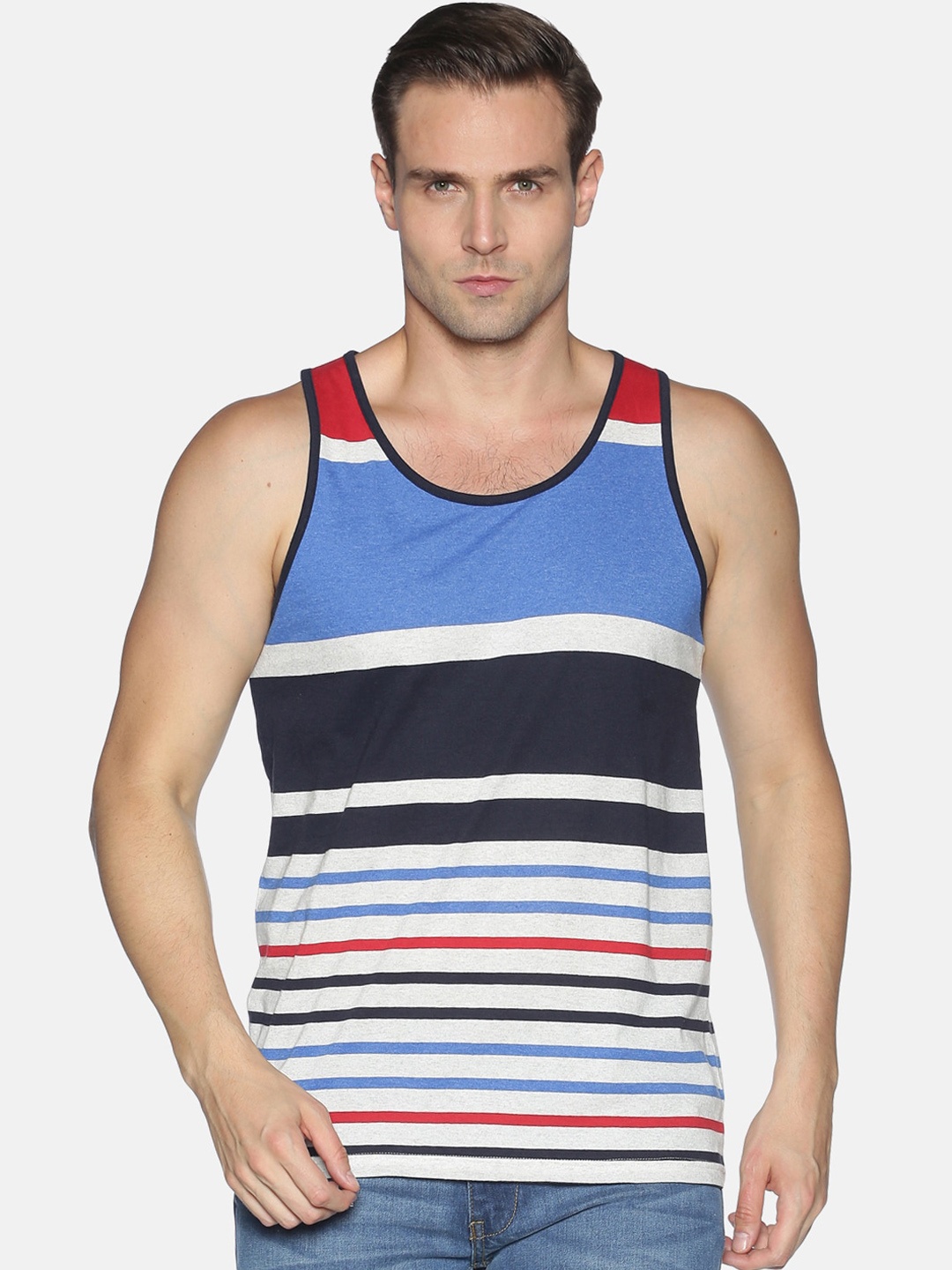 

UrGear Men Multicoloured Striped Round Neck T-shirt, Multi