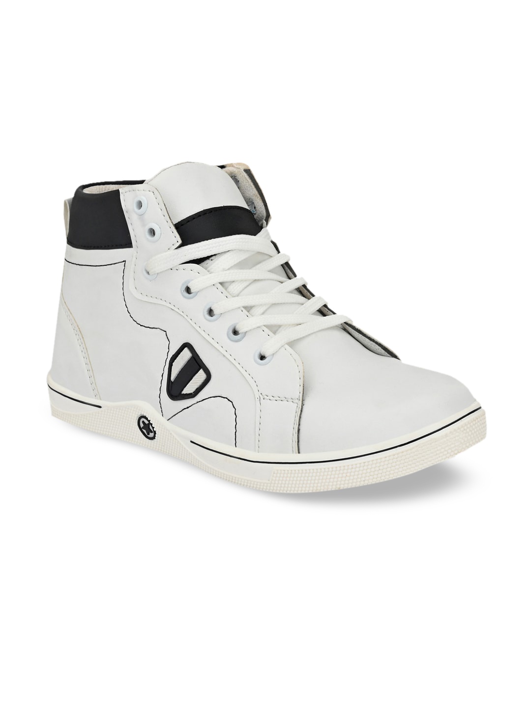 

Mactree Men White Colourblocked Pu Flat Boots