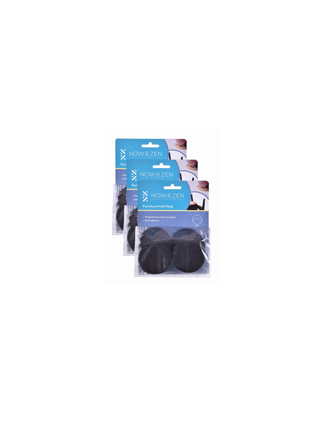 

NOW & ZEN Set Of 36 Black Solid Round Furniture Felt Pads