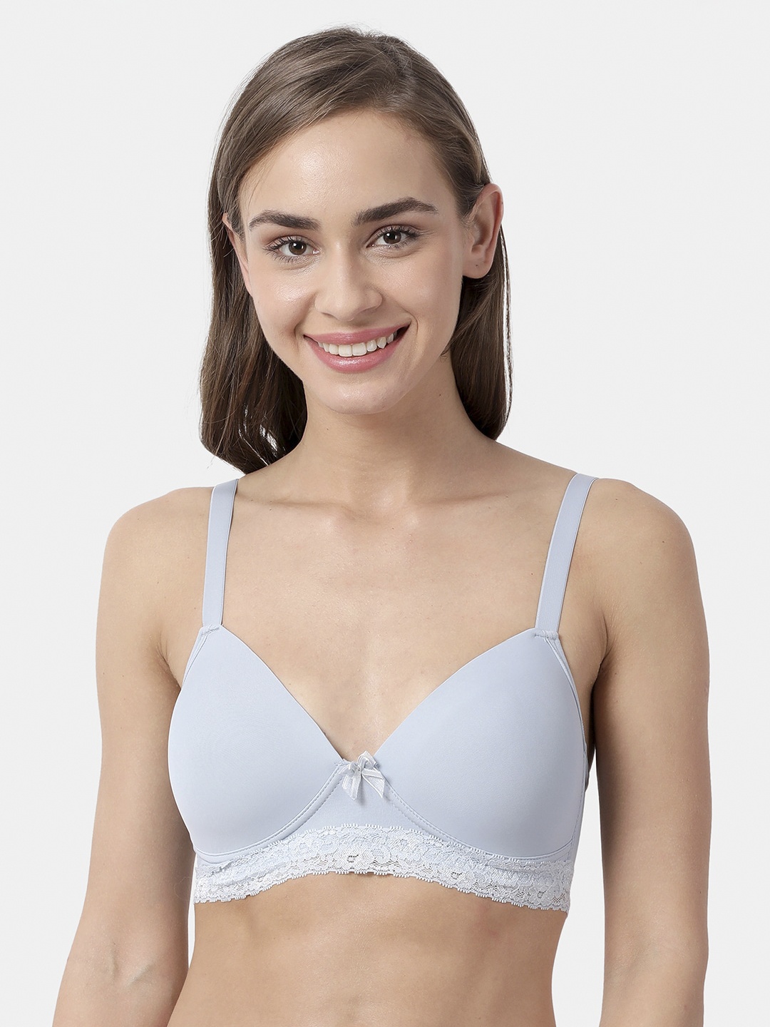 

shyaway Blue Lace Non-Wired Lightly Padded Everyday Bra ST005-DelicateBlue-32B