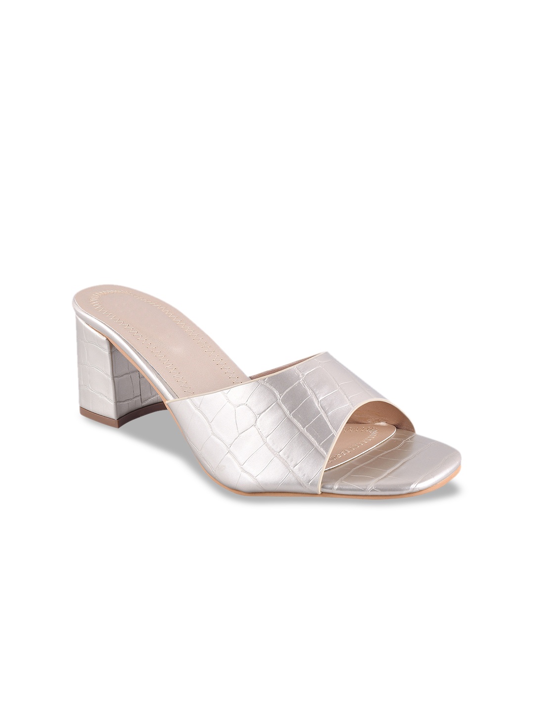 

CALZADO Women Gold-Toned Textured Sandals
