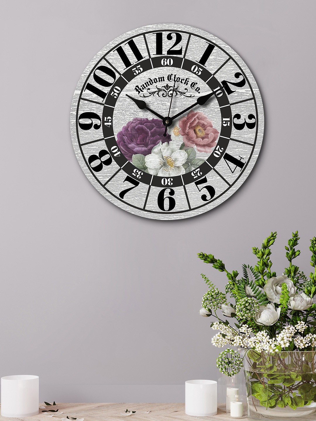

RANDOM White & Pink Round Printed Analogue Wall Clock
