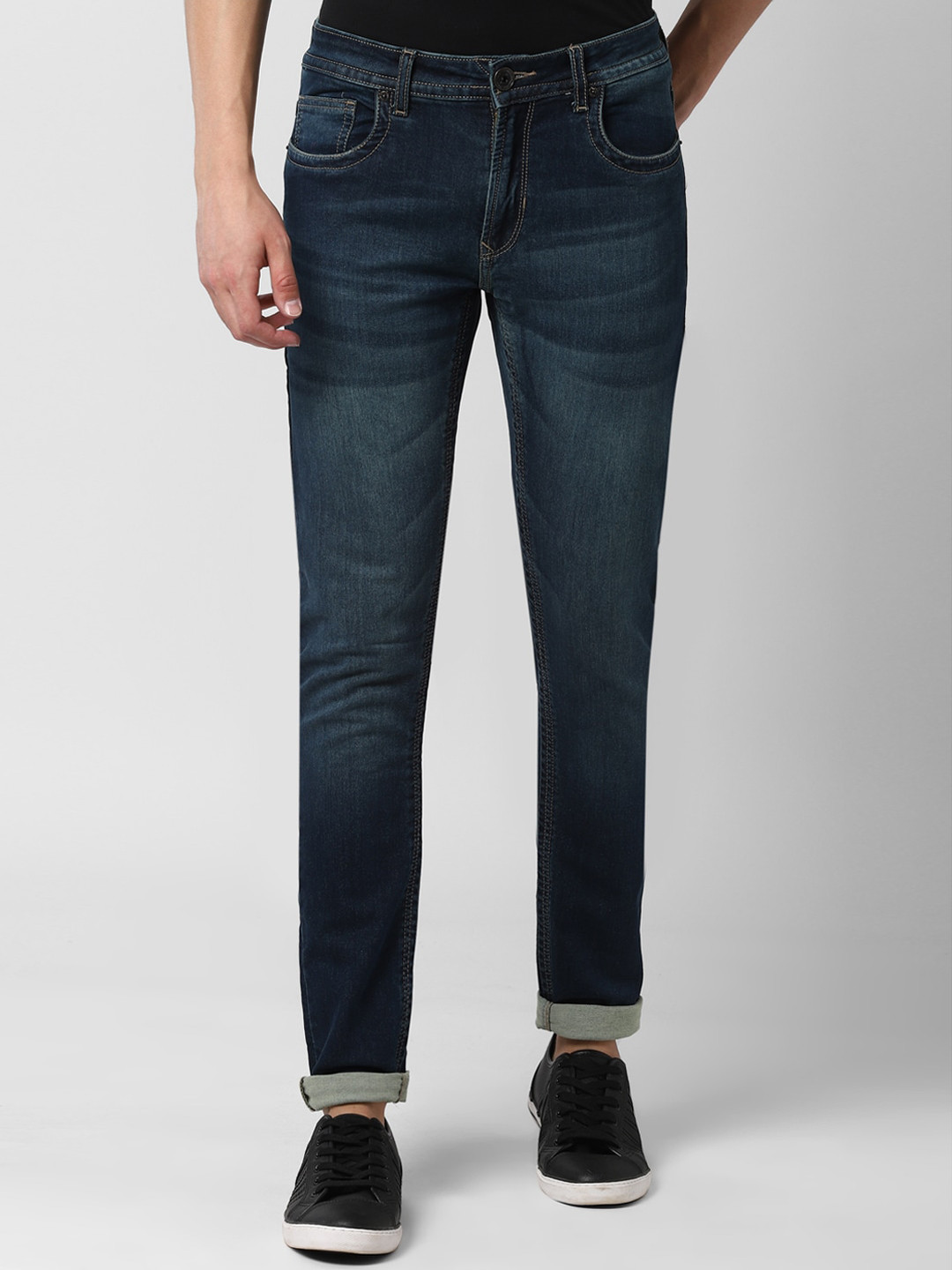 

Peter England Casuals Men Blue Skinny Fit Mid-Rise Clean Look Stretchable Jeans