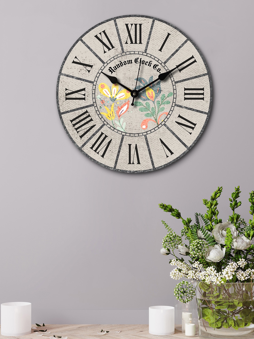 

RANDOM Cream-Coloured Round Printed 29.2 cm Analogue Wall Clock