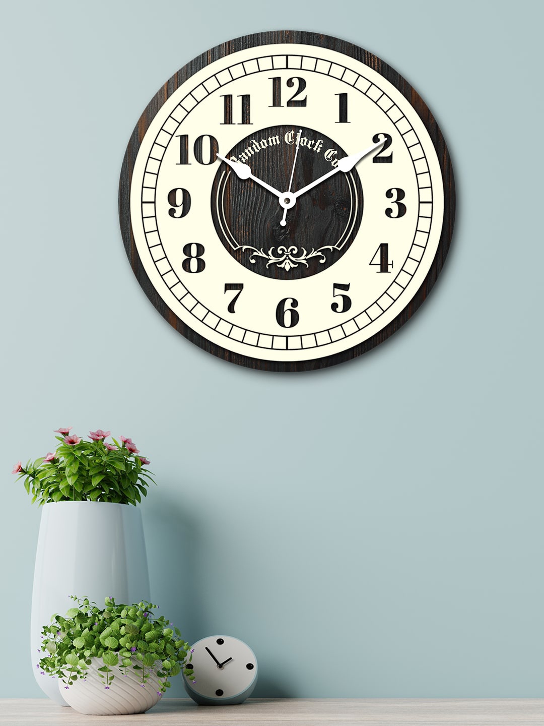

RANDOM Off-White & Black Round Colourblocked 29.2 cm Analogue Wall Clock
