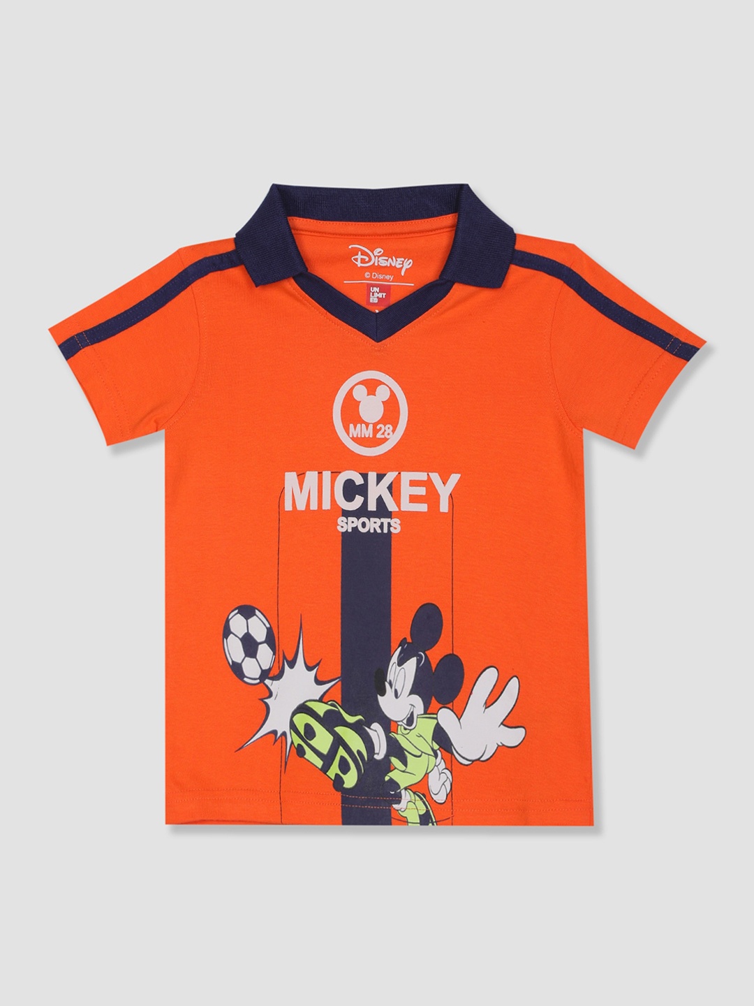 

Colt Boys Orange Mickey Mouse Printed Polo Collar T-shirt