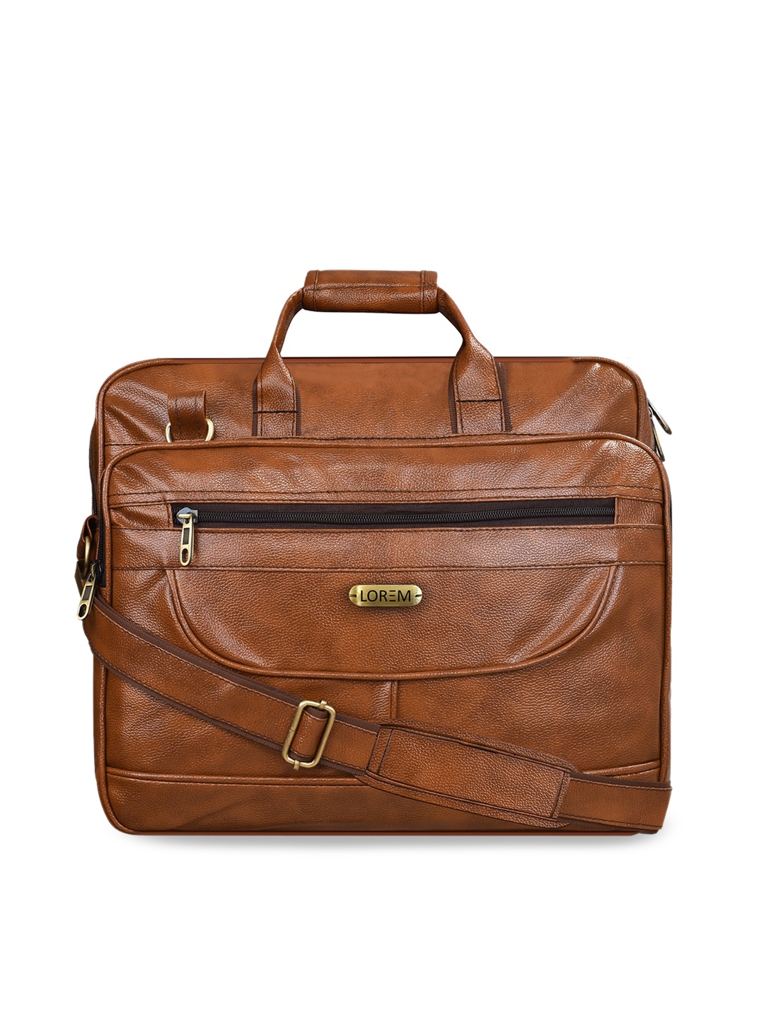 

LOREM Unisex Tan Textured Laptop Bag