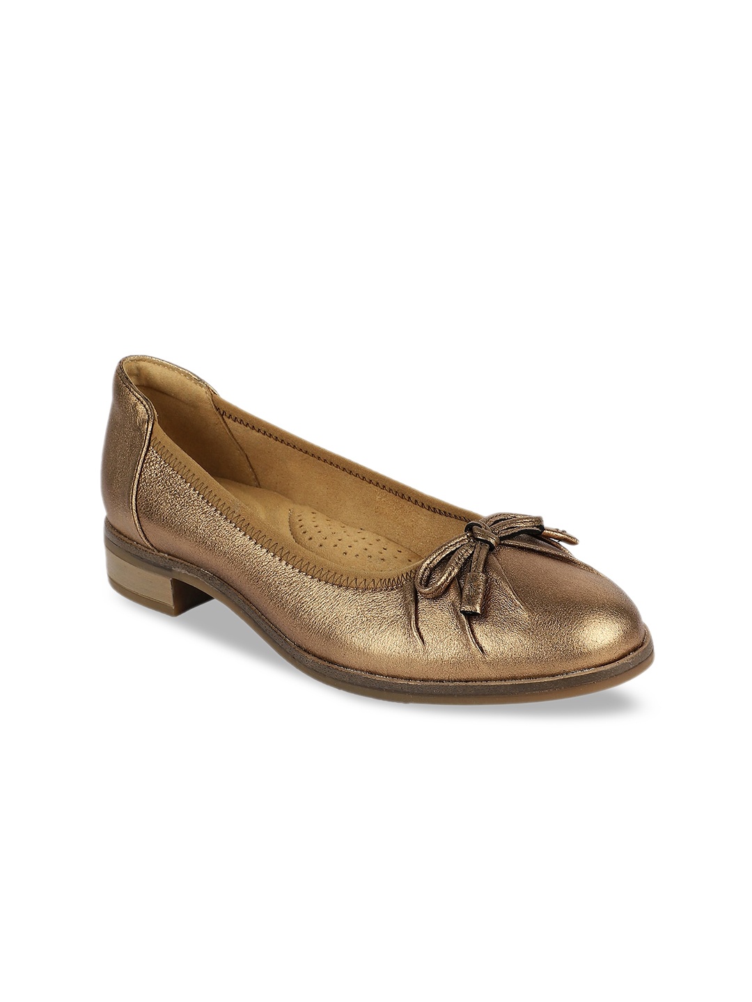 

Clarks Women Copper-Toned Solid Ballerinas