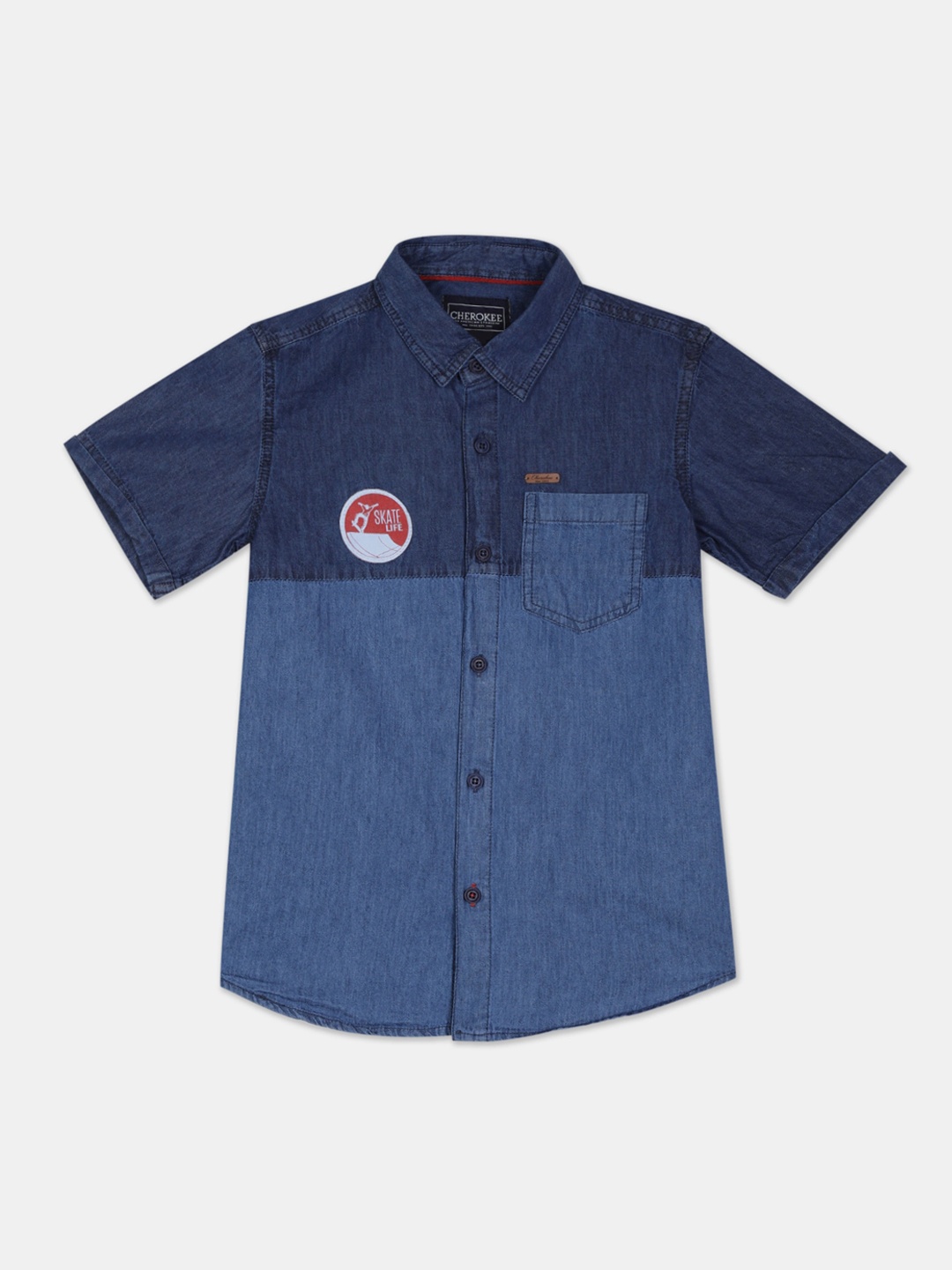 

Cherokee Boys Blue Regular Fit Printed Casual Shirt