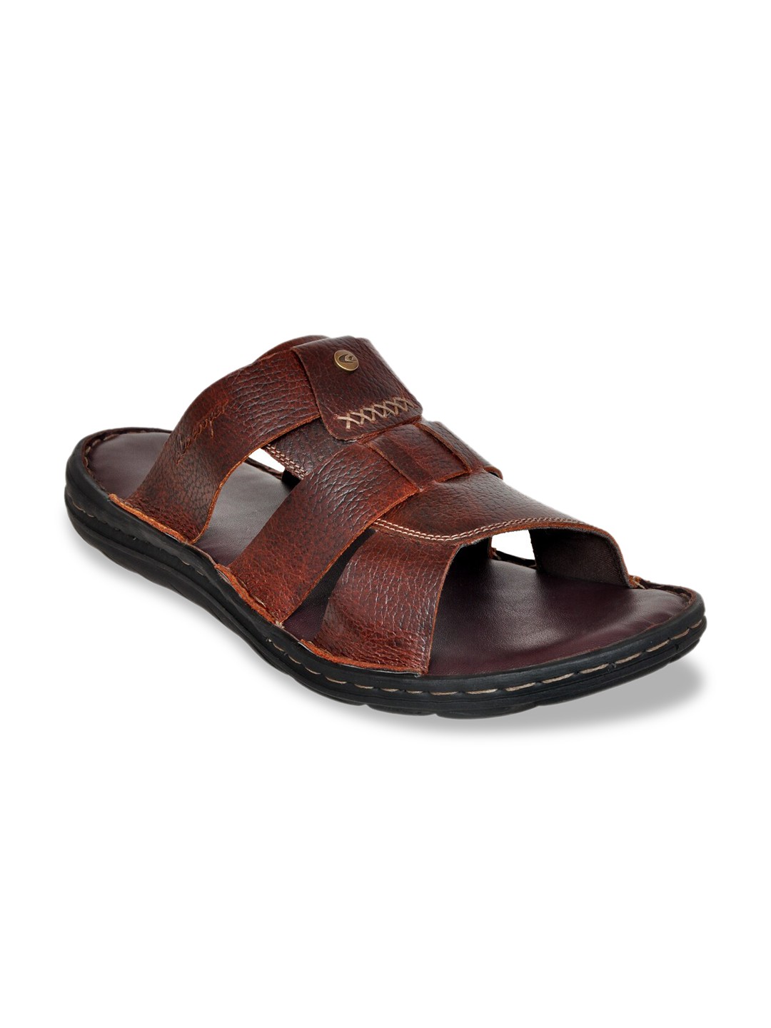 

Allen Cooper Men Brown Leather Comfort Sandals