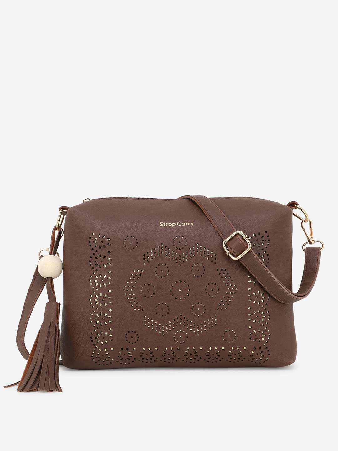 

Stropcarry Brown Embellished Sling Bag