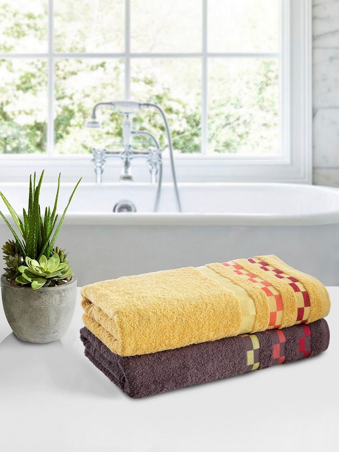 

BIANCA Set of 2 450 GSM Bath Towels, Brown