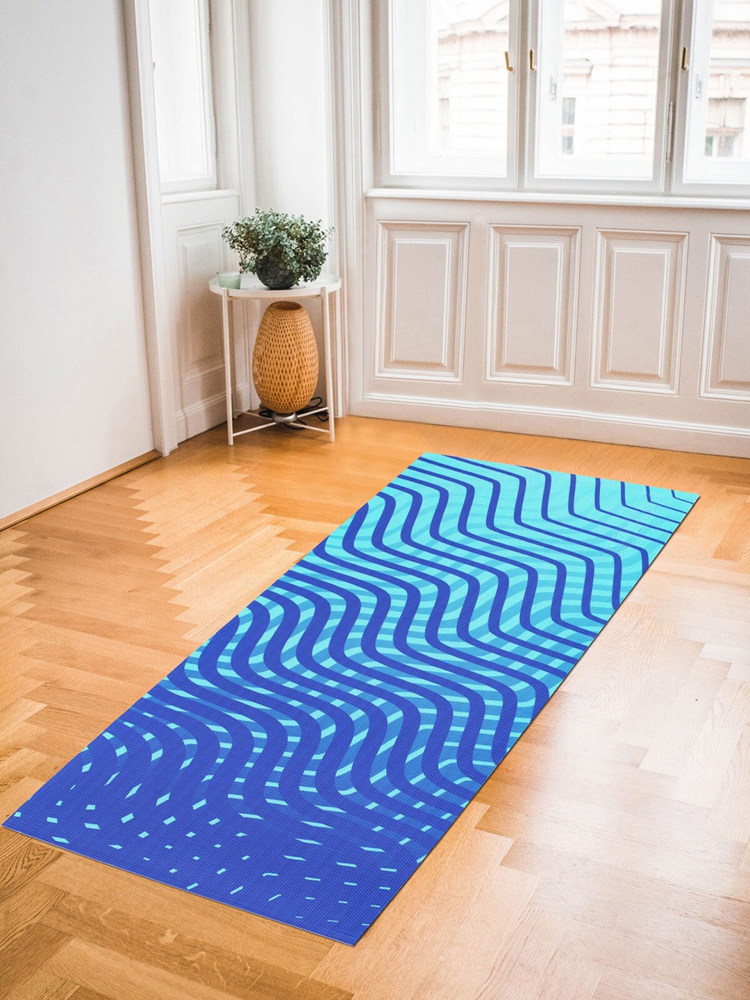 

OBSESSIONS Blue Printed Rectangular Reversible Yoga Mat