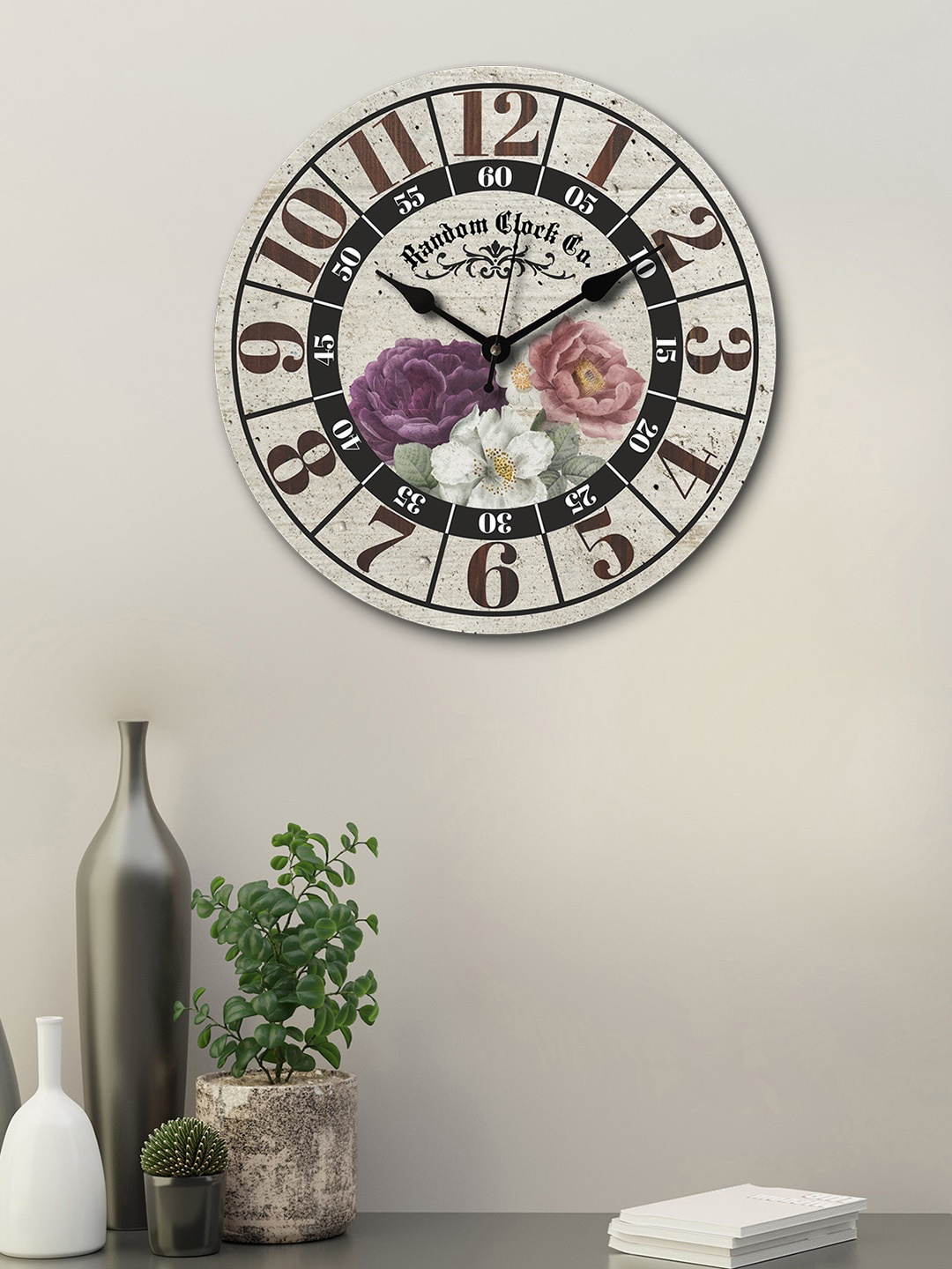 

RANDOM Multicoloured Round Printed 29.2 cm Analogue Wall Clock, Multi