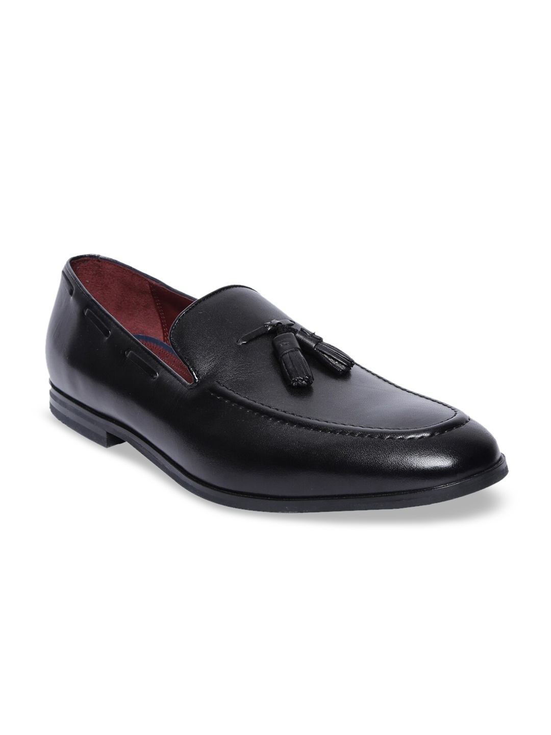 

Rare Rabbit Men Black Leather Formal Loafers