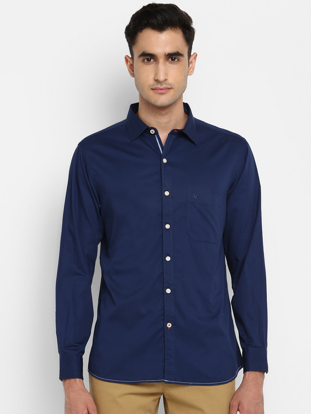 

Cantabil Men Blue Slim Fit Solid Casual Shirt