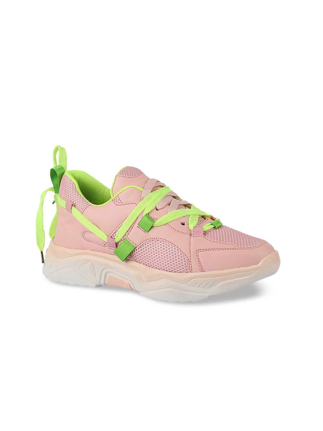 

Shoetopia Women Pink Solid Sneakers