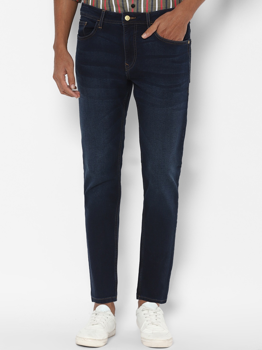 

Allen Solly Men Navy Blue Slim Fit Mid-Rise Clean Look Stretchable Jeans