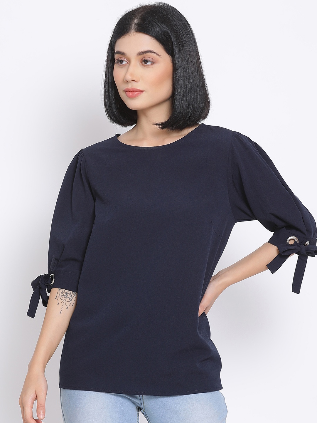 

Oxolloxo Navy Blue Regular Top