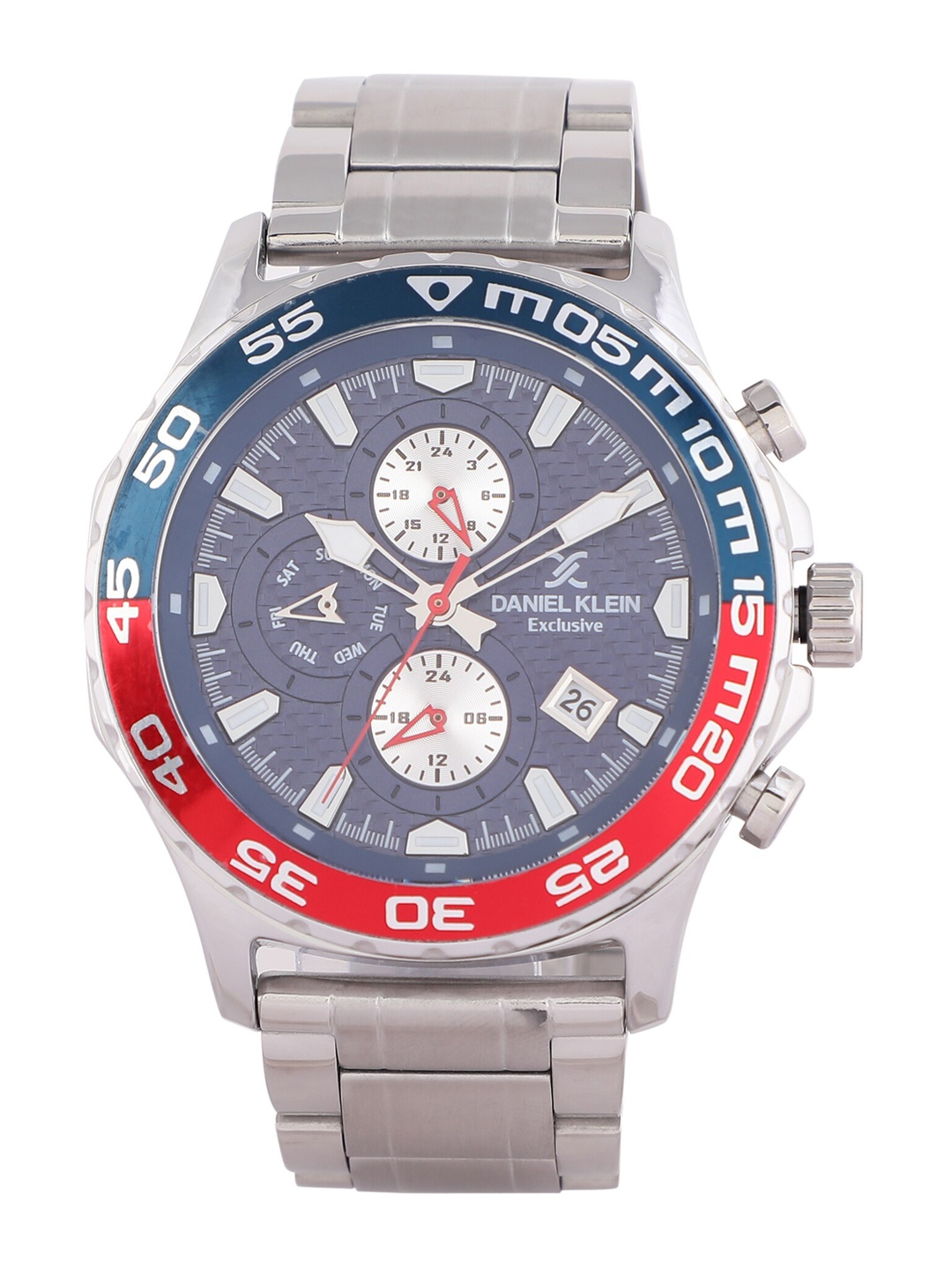 

Daniel Klein Men Blue & Silver-Toned Analogue Watch DK.1.12472-2