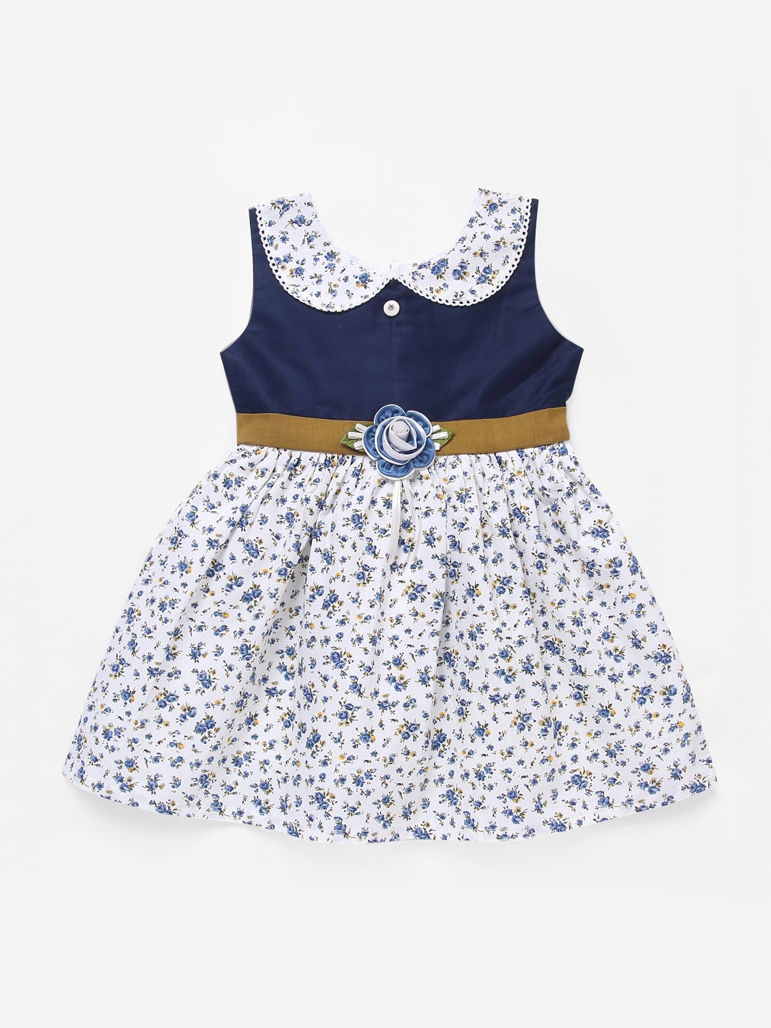 

The Magic Wand Girls Navy Blue Printed Fit and Flare Dress