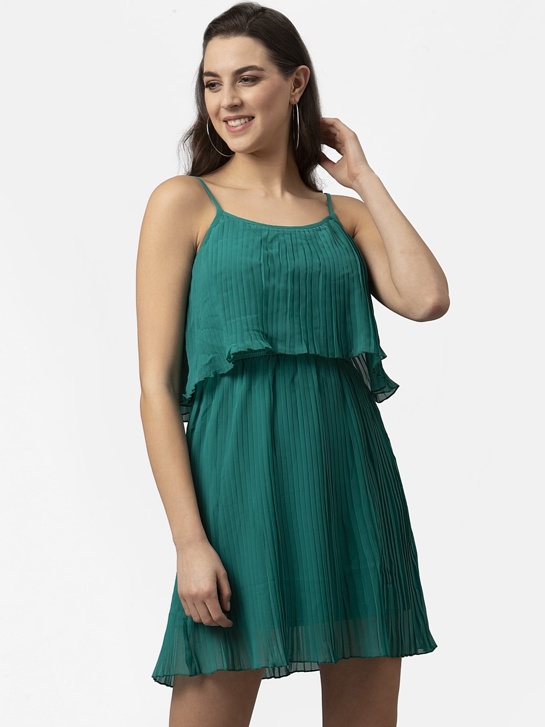 

Style Quotient Women Green Solid A-Line Dress