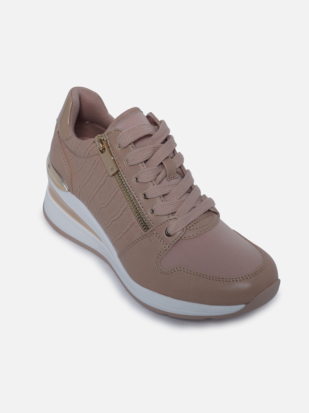 

ALDO Women Beige Woven Design Sneakers
