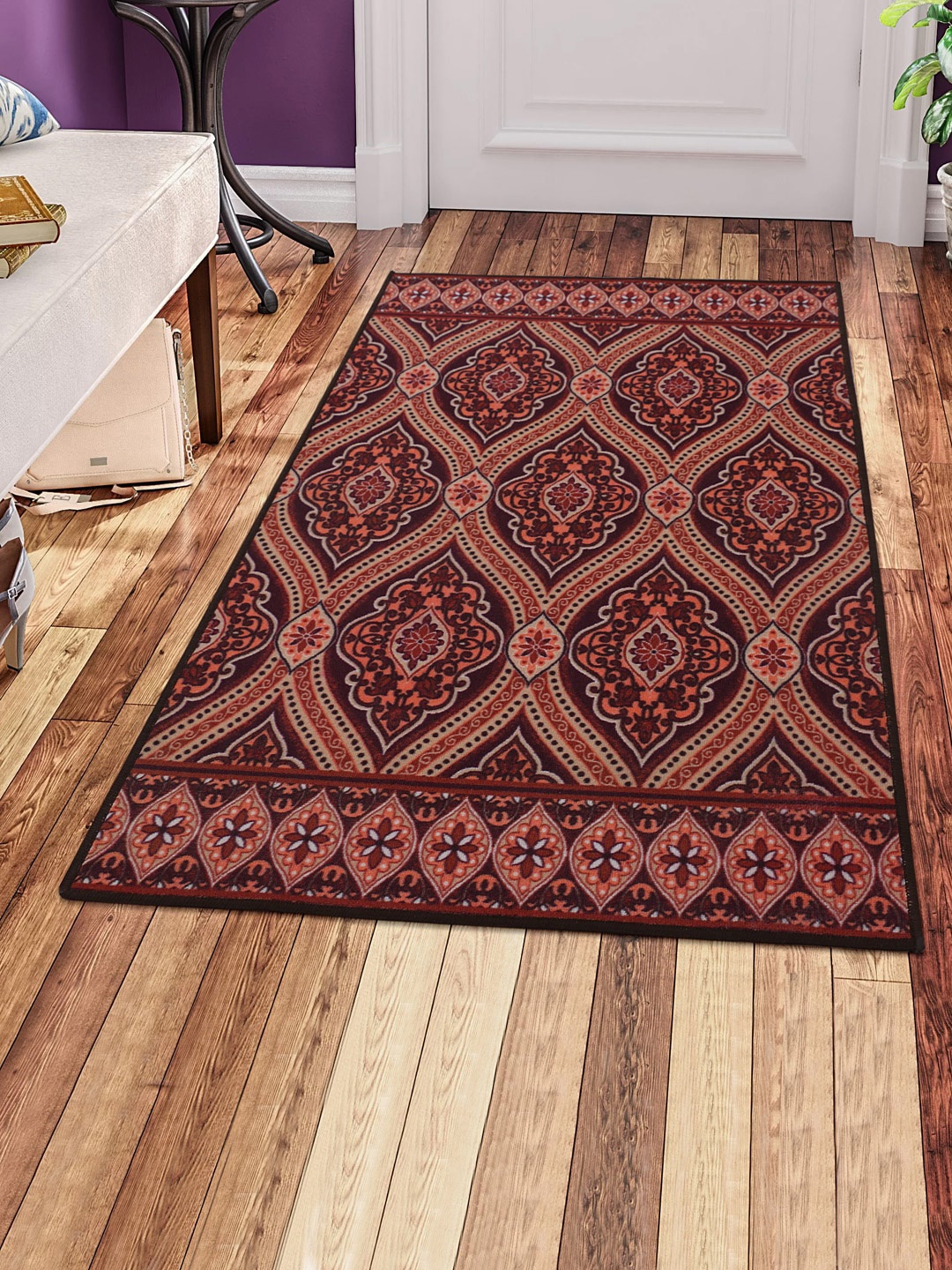 

RUGSMITH Red & Black Digital Printed Anti-Skid Carpet